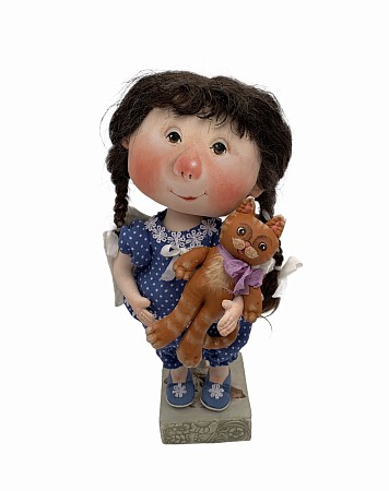 Авторская кукла 'Я люблю рыжих котов'