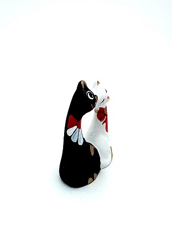 Чернолощёная керамика Кошки-Парочки Слитные (мал) 3