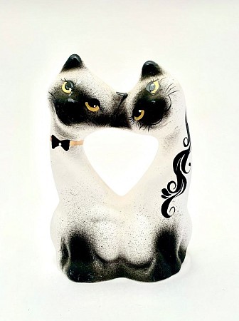 Чернолощёная керамика Кошки-Парочки 'Слитные' 2