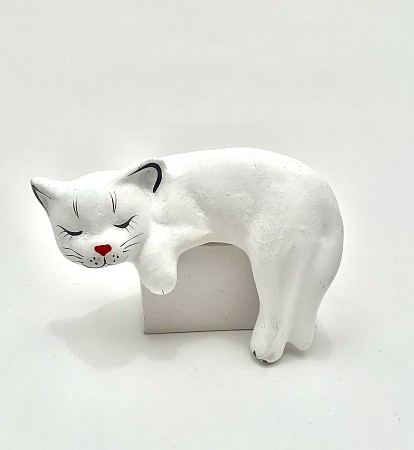 Чернолощёная керамика Кошка Свисающая 'Спит' 1