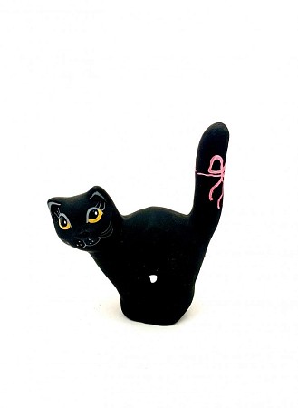 Чернолощёная керамика Кошка 'Хвост трубой' 2