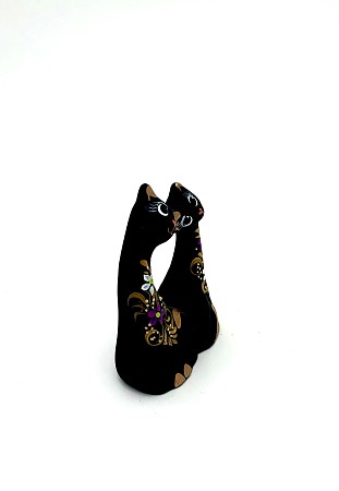 Чернолощёная керамика Кошки-Парочки Слитные (мал) 2