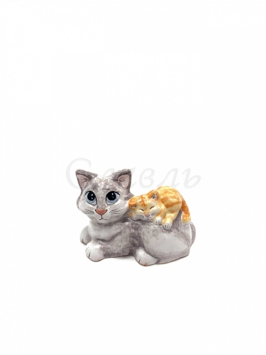 Керамическая фигурка 'Кошка с котёнком'