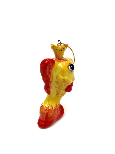 Керамическая ёлочная игрушка 'Золотая рыбка'